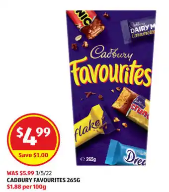ALDI Cadbury Favourites 265g offer
