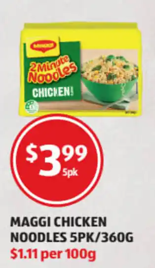 ALDI Maggi Chicken Noodles 5pk/360g offer