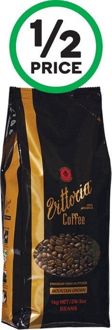Woolworths Vittoria Mountain Grown Coffee Beans or Ground 1 kg offer