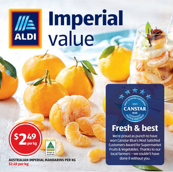 ALDI Australian Imperial Mandarins Per Kg offer