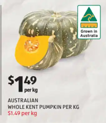 Australian Whole Kent Pumpkin Per Kg