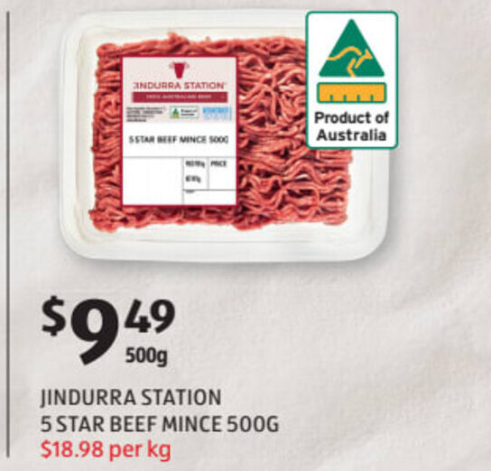 ALDI Jindurra Station 5 Star Beef Mince 500g offer