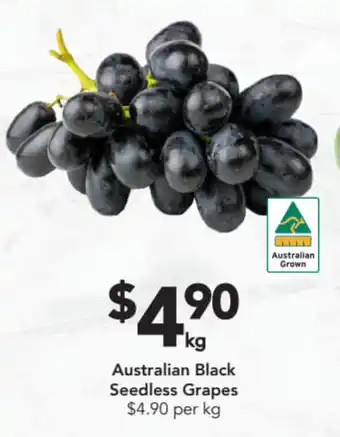 Drakes Australian Black Seedless Grapes offer