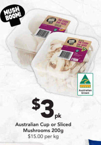 Drakes Australian Cup or Sliced Mushrooms 200g offer