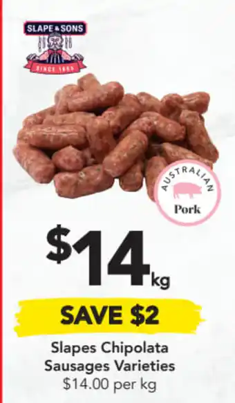 Drakes Slapes Chipolata Sausages Varieties offer