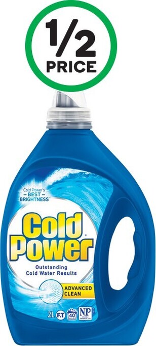 Woolworths Cold Power Advanced Laundry Liquid 1.8-2 Litre or Powder 1.8-2 kg offer