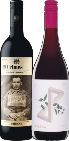 Woolworths 19 Crimes Shiraz OR Paradox 750ml offer