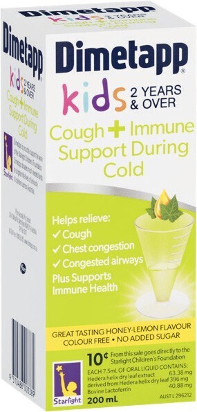 Dimetapp Kids Cough Plus Immune 200ml*