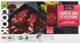 Woolworths COOK Slow Cooked Chinese BBQ Style Pork with Char Siu Sauce 560g u2013 From the Meat Dept