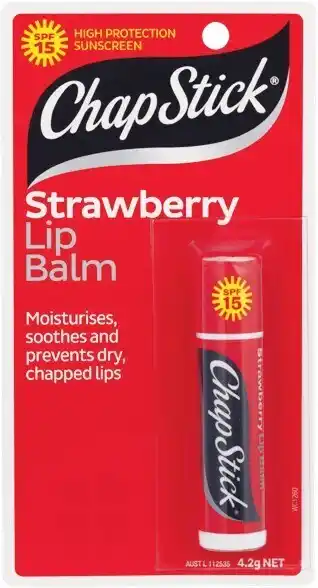 Woolworths Chapstick Lip Care Strawberry Lip Balm SPF15 4.2g* offer