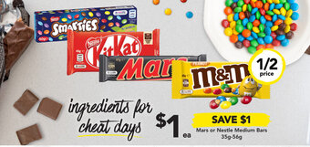 Drakes Mars or Nestle Medium Bars 35g-56g offer
