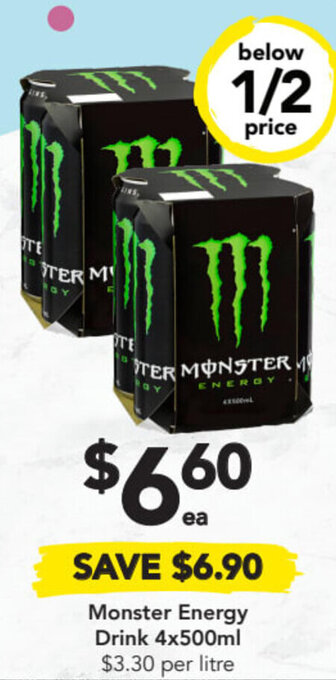 Drakes Monster Energy Drink 4x500ml offer