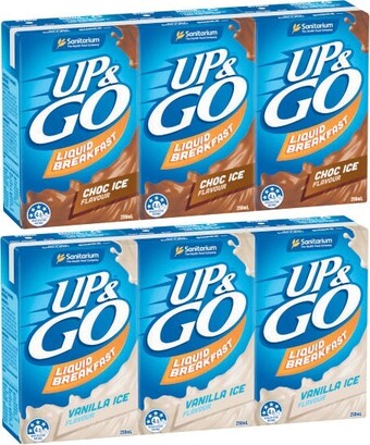 Coles Sanitarium Up&Go Liquid Breakfast 3x250mL offer