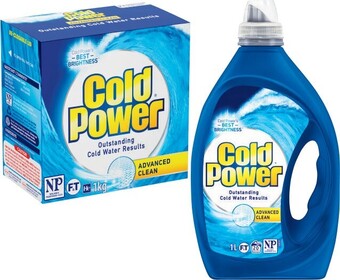 Coles Cold Power Laundry Powder 1kg or Liquid 1 Litre offer