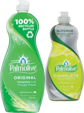 Palmolive Dishwashing Liquid 700mL-750mL or Complete 500mL