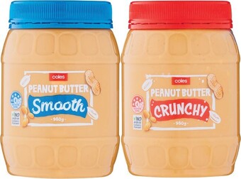 Coles Coles Peanut Butter 980g offer