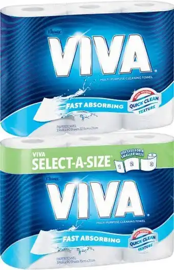 Viva Paper Towel White 3 Pack or Select a Size 3 Pack