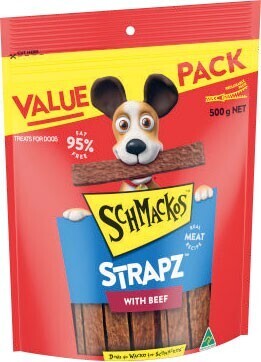 Coles Schmackos Dog Treats 500g offer
