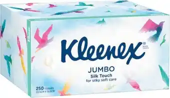 Coles Kleenex 2 Ply Jumbo Facial Tissues 250 Pack offer