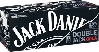 Coles Jack Danielu2019s Double Jack & Cola Cans 10x375mL offer