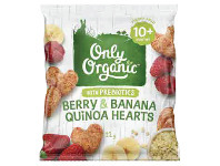 Coles Only Organic Berry & Banana Quinoa Hearts with Prebiotics 10m+ 12g offer