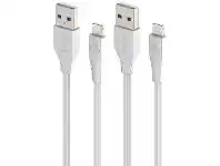 Officeworks Comsol Lightning to USB-A MFi Cables 1m White 2 Pack offer
