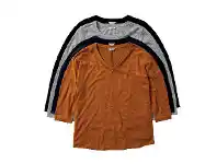 Khoko Collection Core Long Sleeve Tee with Vee Neck