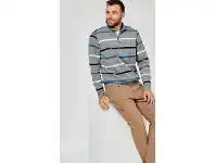 Harris Scarfe J.C. Lanyon Denver Stripe 1/2 Zip French Fleece offer