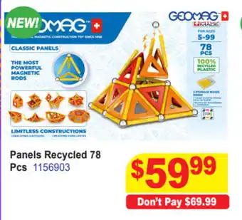Mr Toys Geomag Panels Recycled 78 Pcs offer