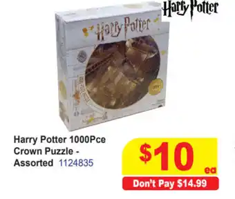 Harry Potter 1000Pce Crown Puzzle - Assorted