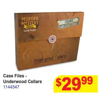 Mr Toys Case Files - Underwood Cellars offer