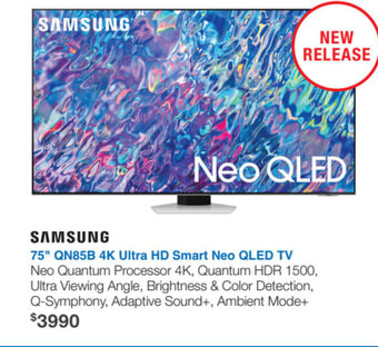 Videopro Samsung 75" QN85B 4K Ultra HD Smart Neo QLED TV offer