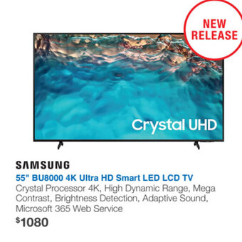 Videopro Samsung 55" BU8000 4K Ultra HD Smart LED LCD TV offer