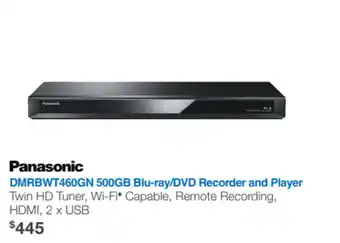 Panasonic DMRBWT460GN 500GB Blu-ray/DVD Recorder and Player