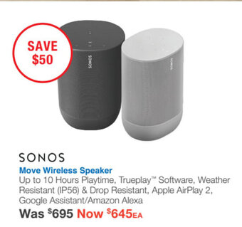 Videopro Sonos Move Wireless Speaker offer