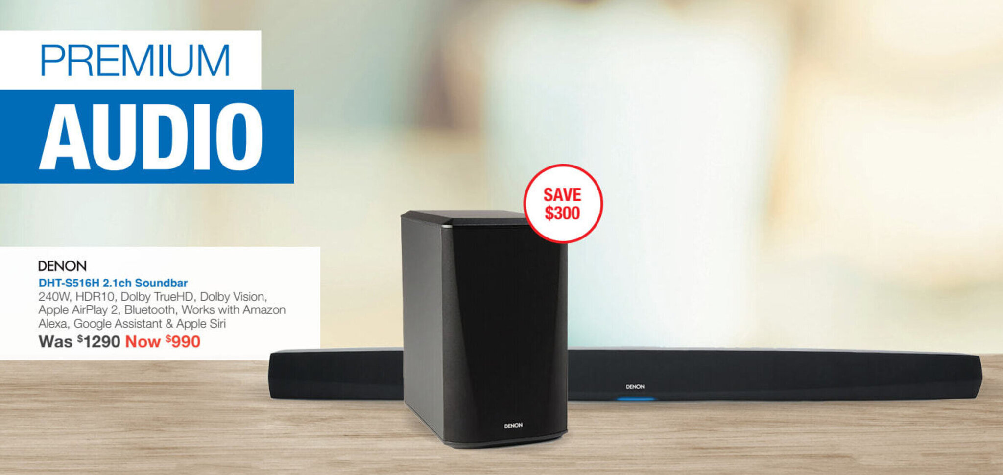 Denon DHTS516H 2.1ch Soundbar offer at Videopro