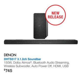 Videopro Denon DHTS517 3.1.2ch Soundbar offer