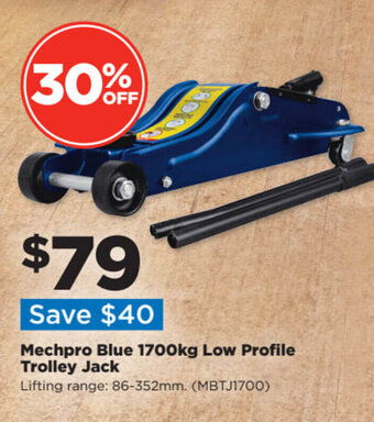 Mechpro Blue 1700kg Low Profile Trolley Jack