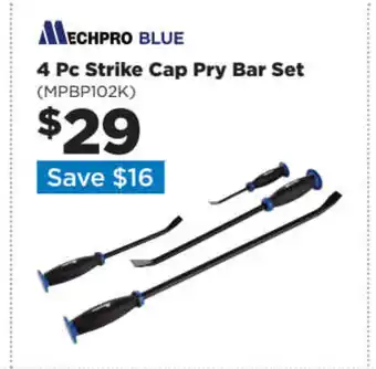 Repco Mechpro Blue 4 Pc Strike Cap Pry Bar Set offer