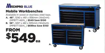 Repco Mechpro Blue Mobile Workbenches 46", 1290x461x936 mm offer