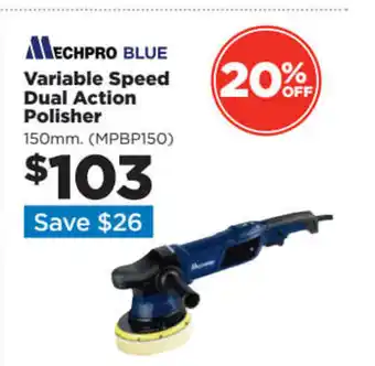 Repco Mechpro Blue Variable Speed Dual Action Polisher 150mm offer