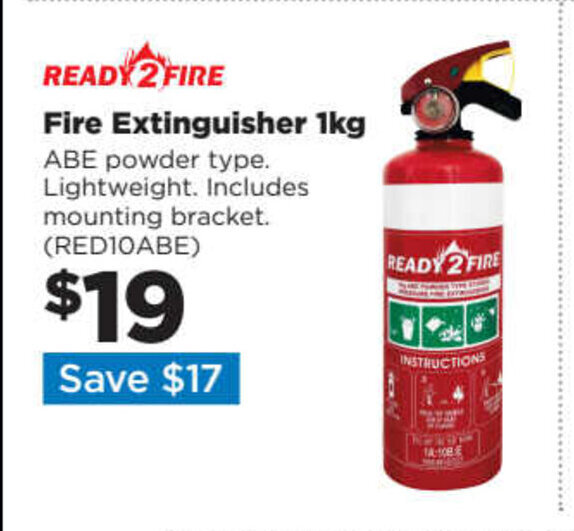 Ready2Fire Fire Extinguisher 1kg offer at Repco