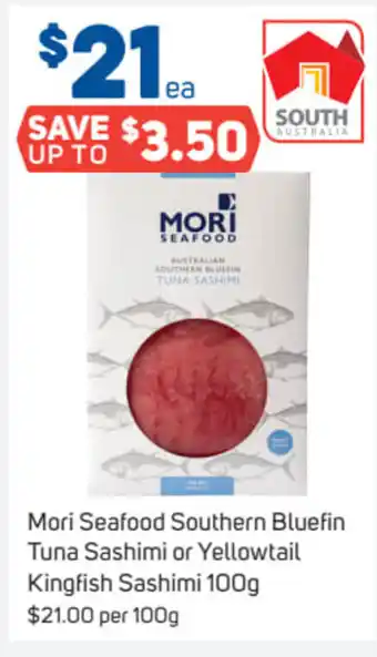 Mori Seafoods Southern Bluefin Tuna Sashimi or Yellowtail Kingfish Sashimi 100g