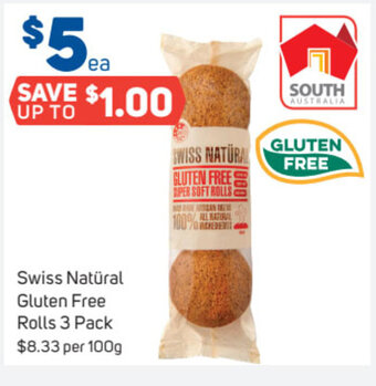 Foodland Swiss Natural Gluten Free Rolls 3 Pack offer