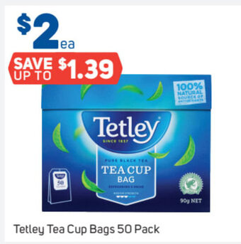 Foodland Tetley Tea Cup Bags 50 Pack offer