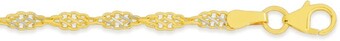 Prouds 9ct Gold Two Tone 19cm Solid Infinity Bracelet offer