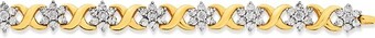 Prouds 9ct Gold Diamond Flower Cluster Bracelet offer