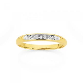Prouds 9ct Gold Diamond Set Ring offer