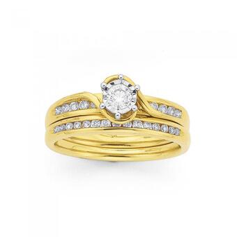 Prouds 9ct Gold Diamond Bridal Set offer