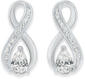 Prouds Sterling Silver Cubic Zirconia Infinity Studs offer